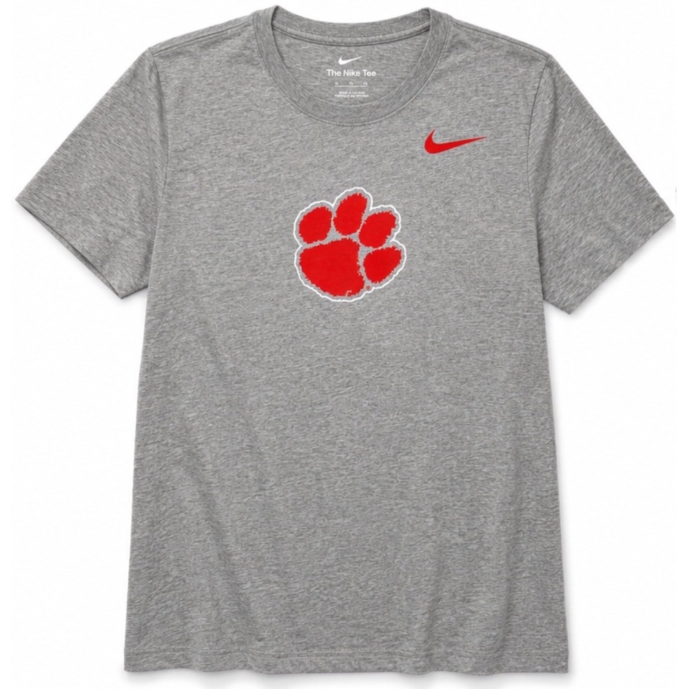 Nike Gray Clemson Tigers Paw Graphic Tee Shirt Mens XL Athletic Collegiate Gray